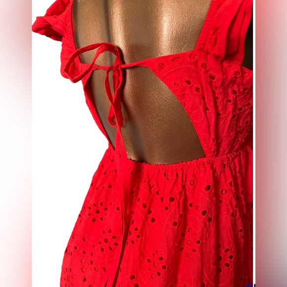 Cotton Eyelet Ruffle Maxi Dress - Picture 5 of 10